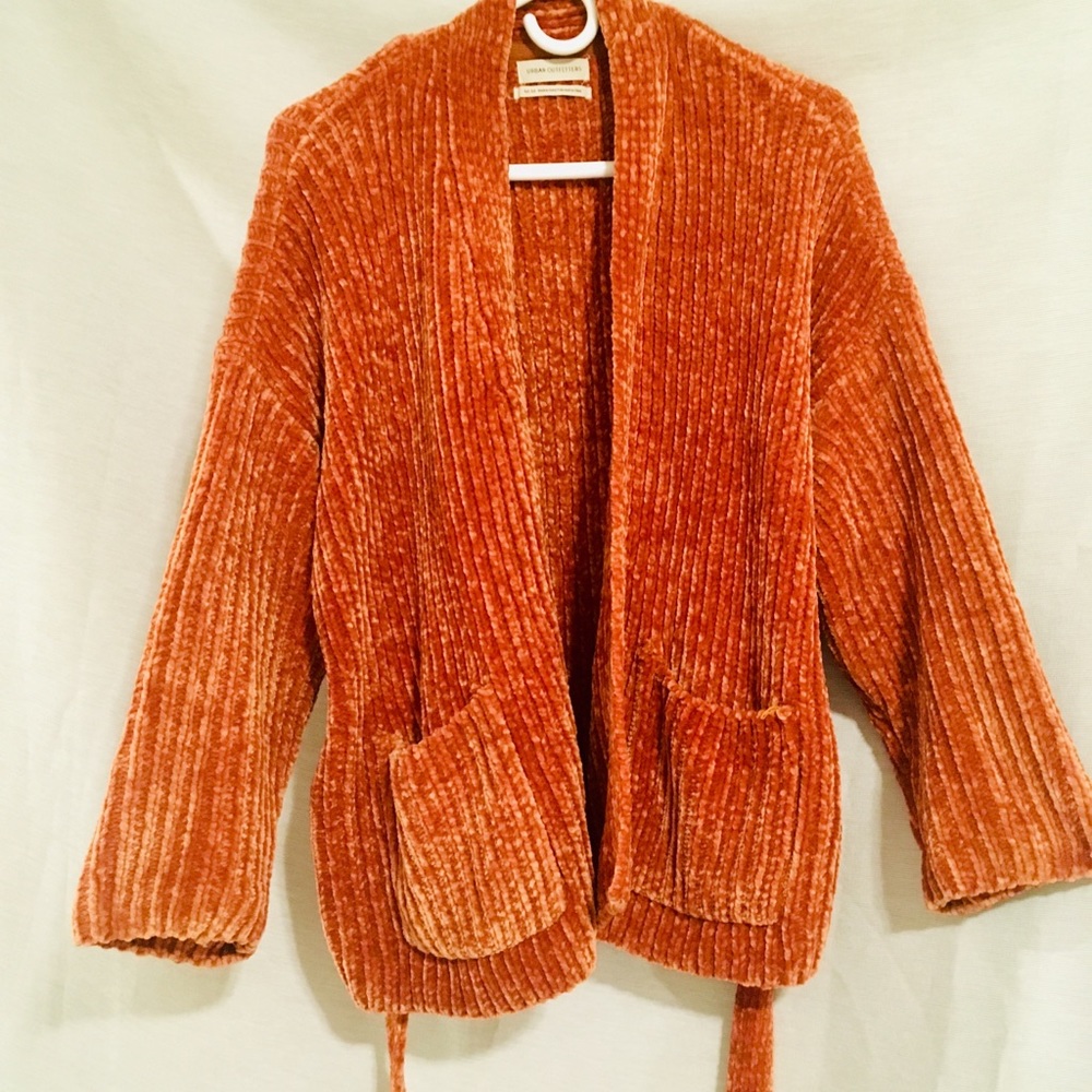 Ribbed Chennile Wrap Cardigan
